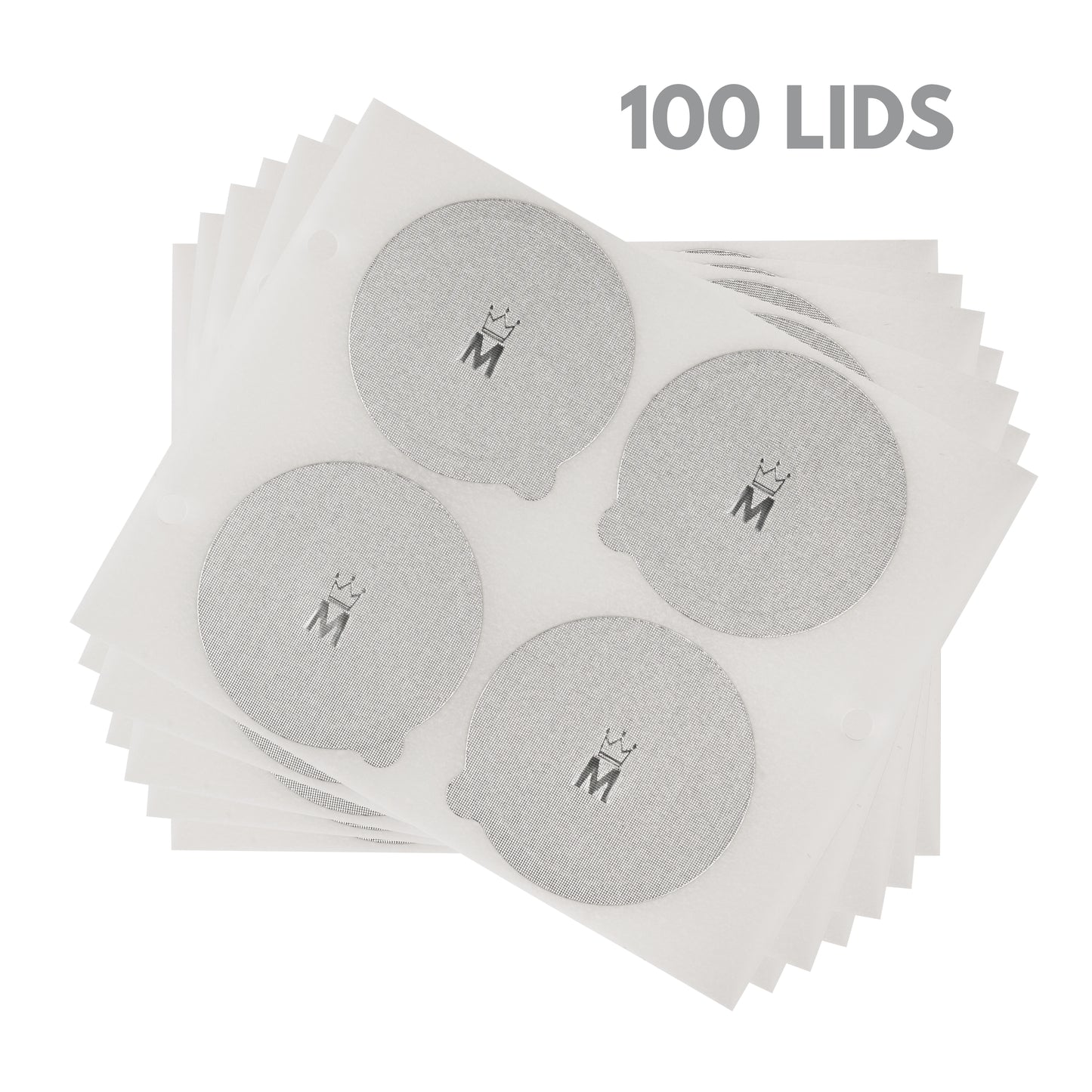 Refillable Coffee Pod Compatible with Nespresso - 100 Aluminum Lids