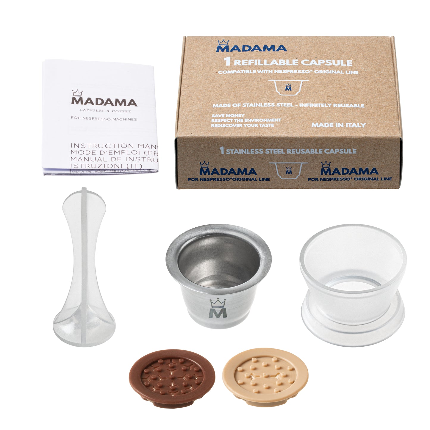 Refillable Coffee Pod Compatible with Nespresso - Basic Kit