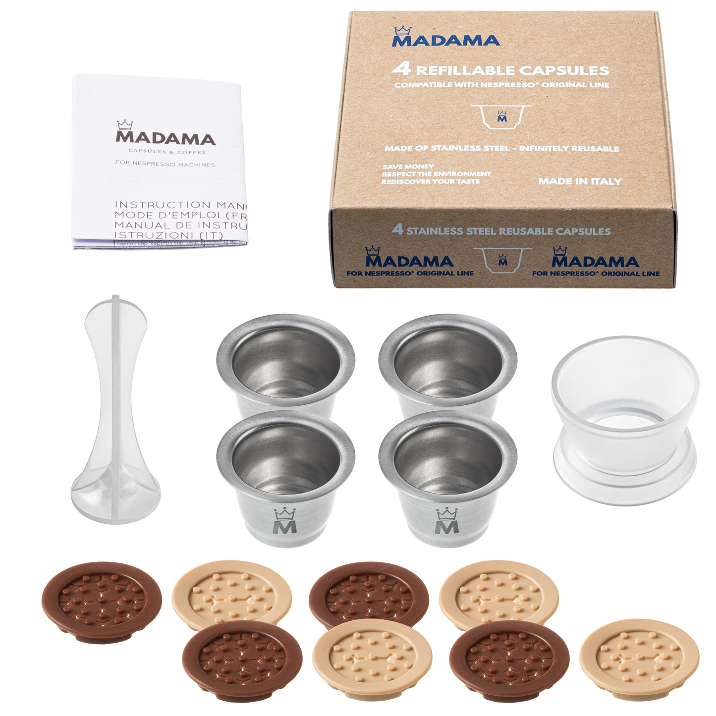 Refillable Coffee Pod Compatible with Nespresso - Family Kit