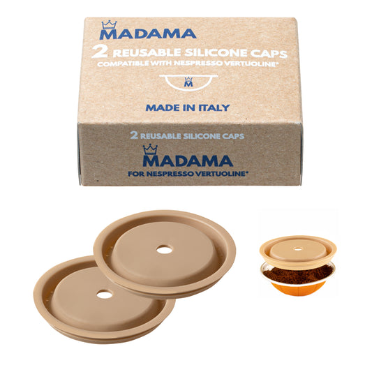 Reusable and Refillable Cap Compatible with Nespresso Vertuoline. Pack of 2 Caps