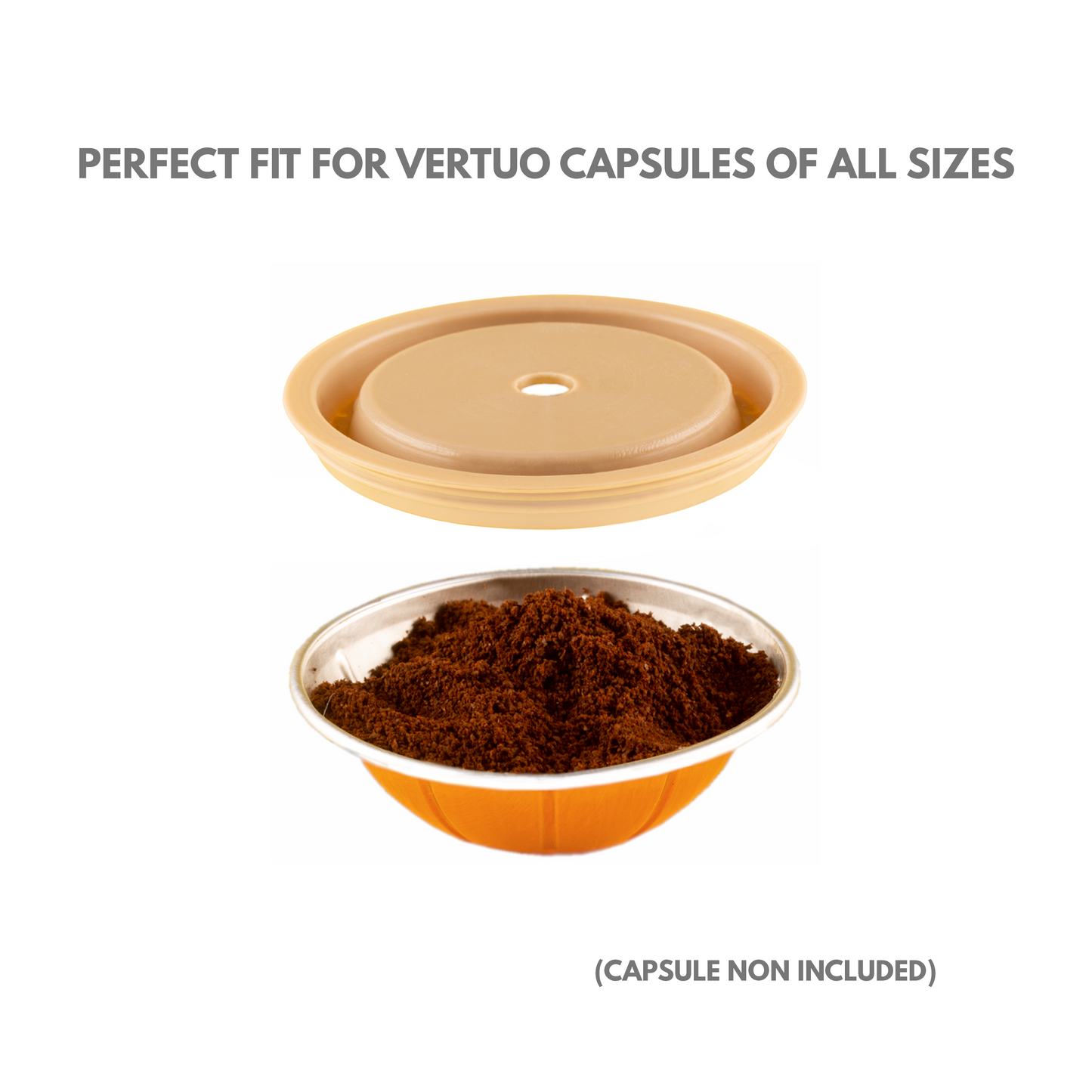 Reusable and Refillable Cap Compatible with Nespresso Vertuoline. Pack of 2 Caps