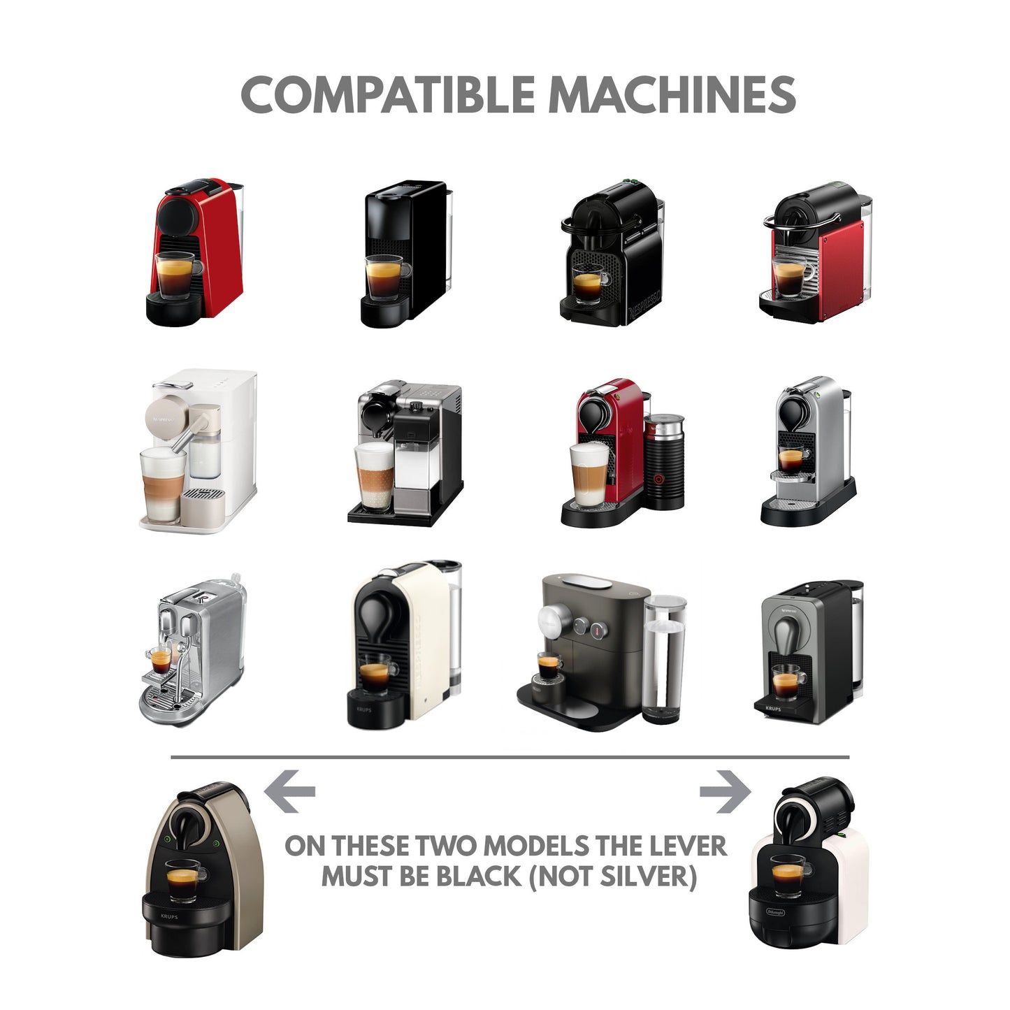 2 Refillable Coffee Pods Compatible with Nespresso - 100 Aluminum Lids