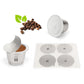 4 Refillable Coffee Pods Compatible with Nespresso - 200 Aluminum Lids